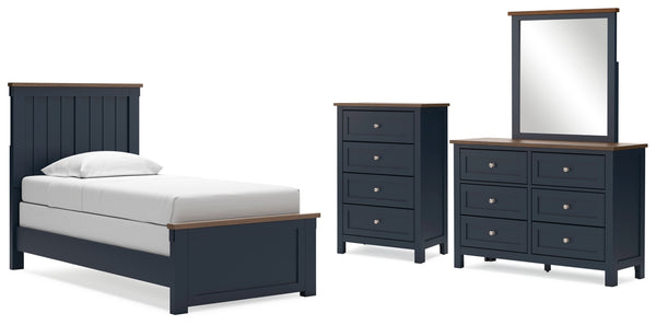 Landocken Twin Panel Bed, Dresser, Mirror and Chest