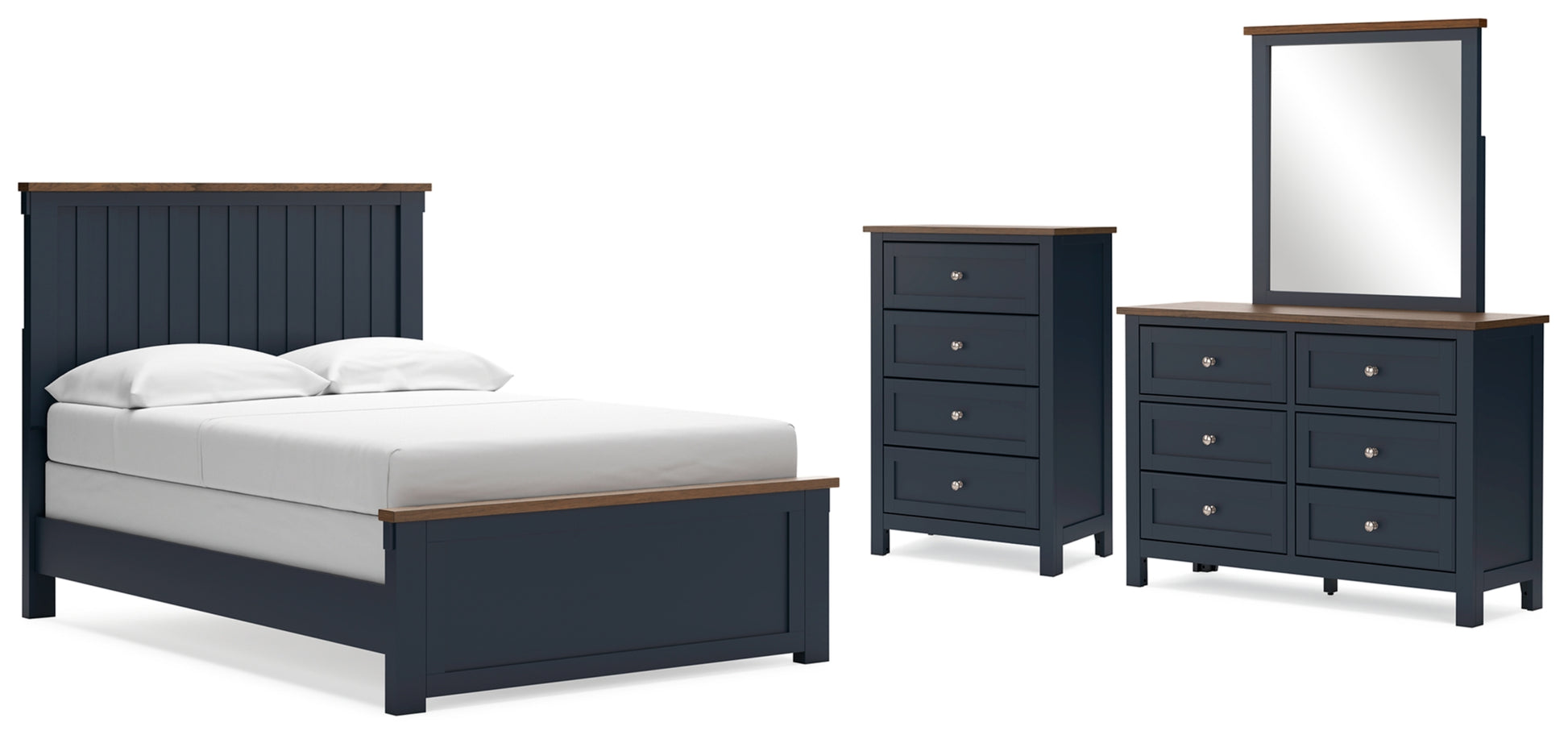 Landocken Full Panel Bed, Dresser, Mirror and Chest