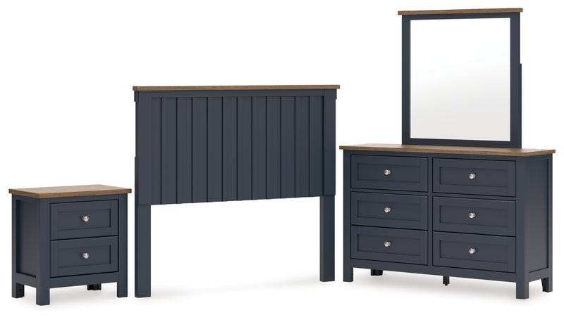 Landocken Full Panel Headboard, Dresser, Mirror and Nightstand