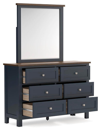 Landocken Twin Panel Bed, Dresser, Mirror and Nightstand