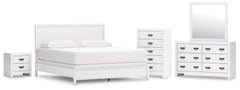 Binterglen California King Panel Bed, Dresser, Mirror, Chest and Nightstand