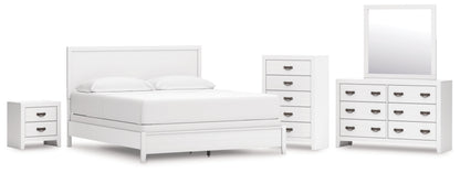 Binterglen California King Panel Bed, Dresser, Mirror, Chest and Nightstand
