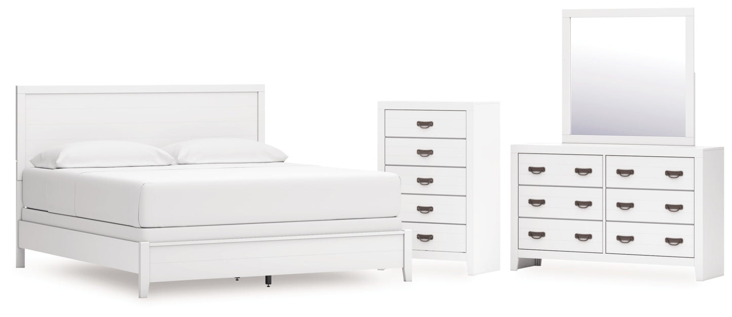Binterglen California King Panel Bed, Dresser, Mirror and Chest
