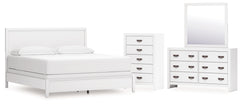Binterglen California King Panel Bed, Dresser, Mirror and Chest