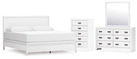 Binterglen California King Panel Bed, Dresser, Mirror and Chest