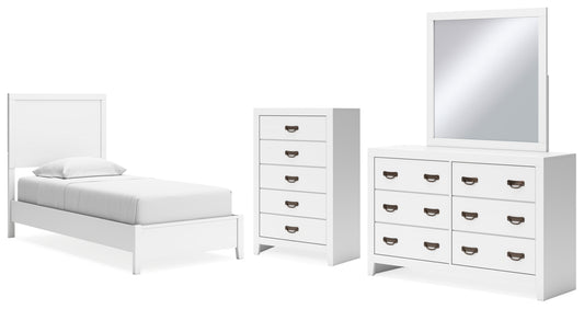 Binterglen Twin Panel Bed, Dresser, Mirror and Chest