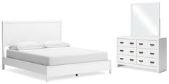 Binterglen California King Panel Bed with Mirrored Dresser