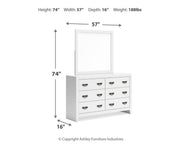 Binterglen King Panel Bed with Mirrored Dresser