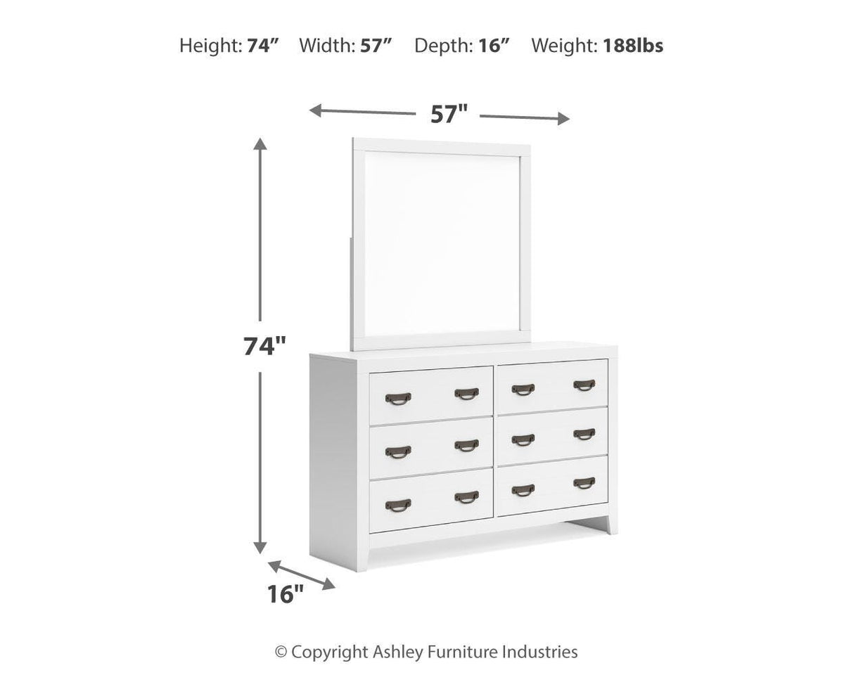 Binterglen Queen Panel Bed with Mirrored Dresser