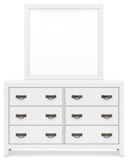 Binterglen Queen Panel Bed with Mirrored Dresser and Nightstand