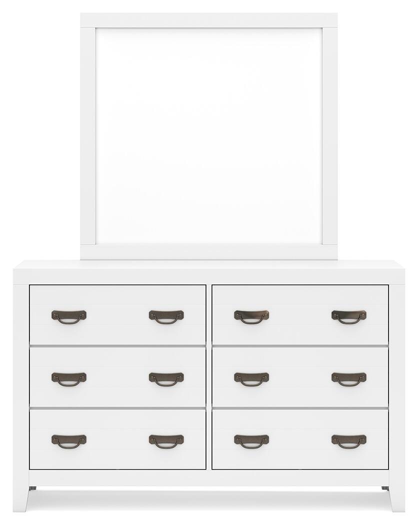 Binterglen King Panel Bed with Mirrored Dresser and Nightstand