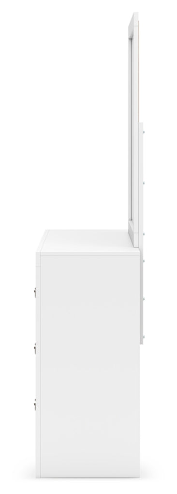 Binterglen King Panel Bed with Mirrored Dresser and Nightstand