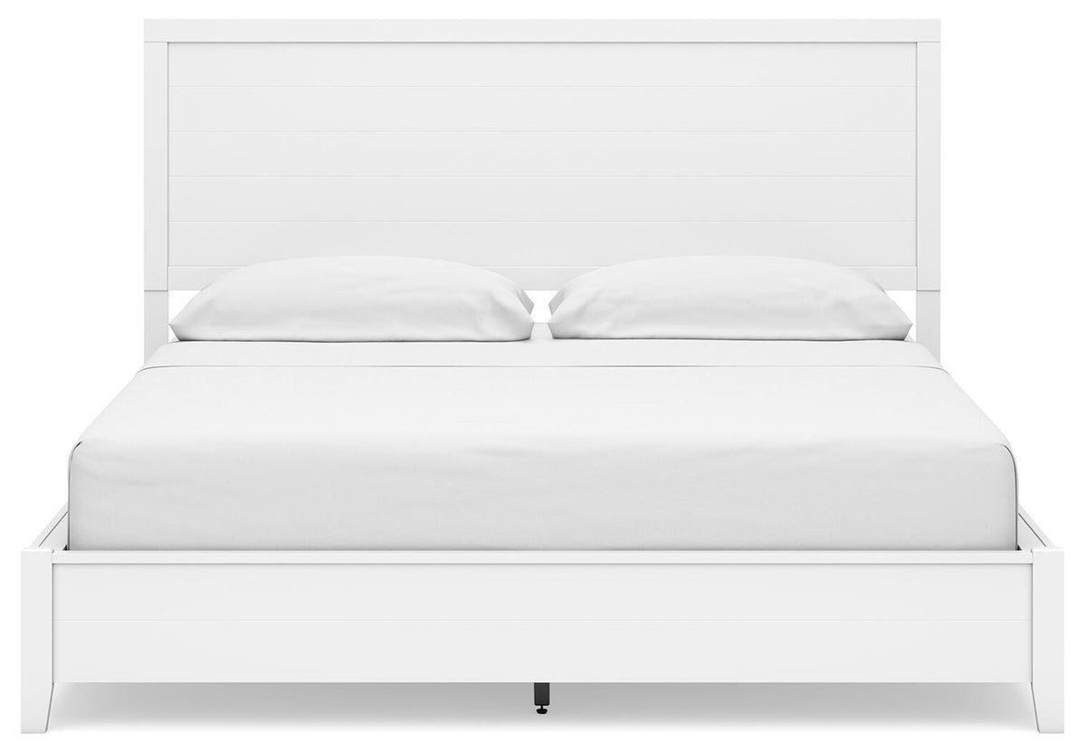 Binterglen California King Panel Bed with Mirrored Dresser