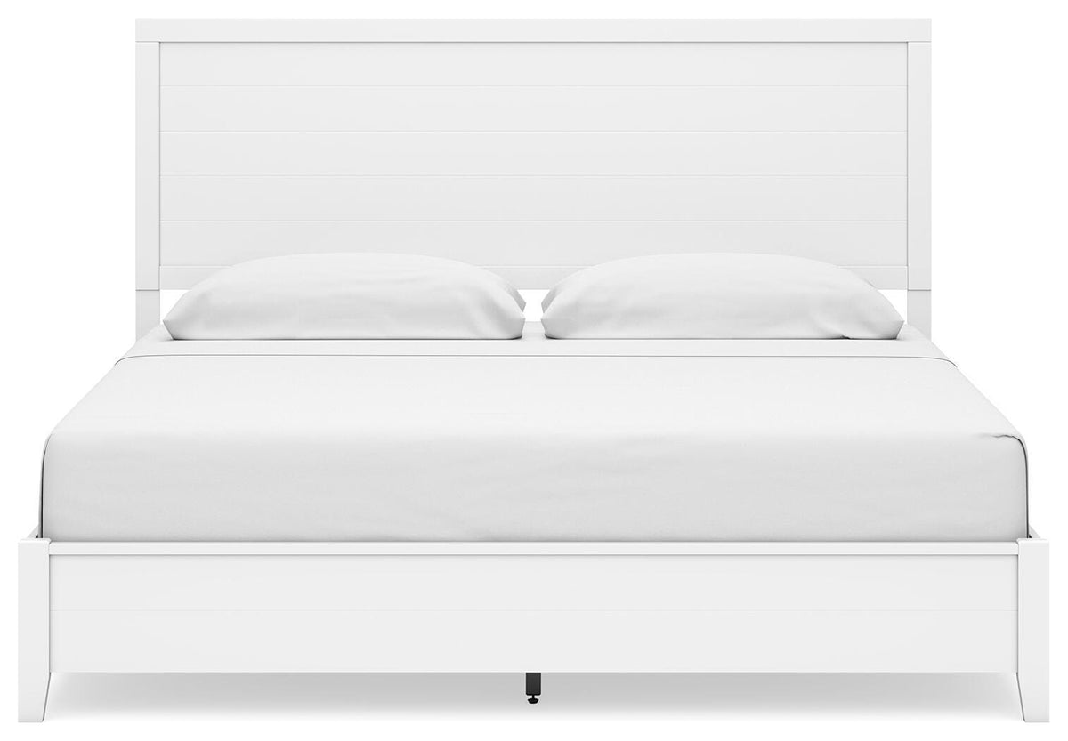 Binterglen King Panel Bed with Mirrored Dresser and Nightstand