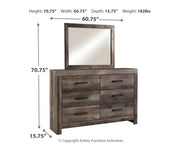 Wynnlow King Poster Bed with Mirrored Dresser, Chest and Nightstand
