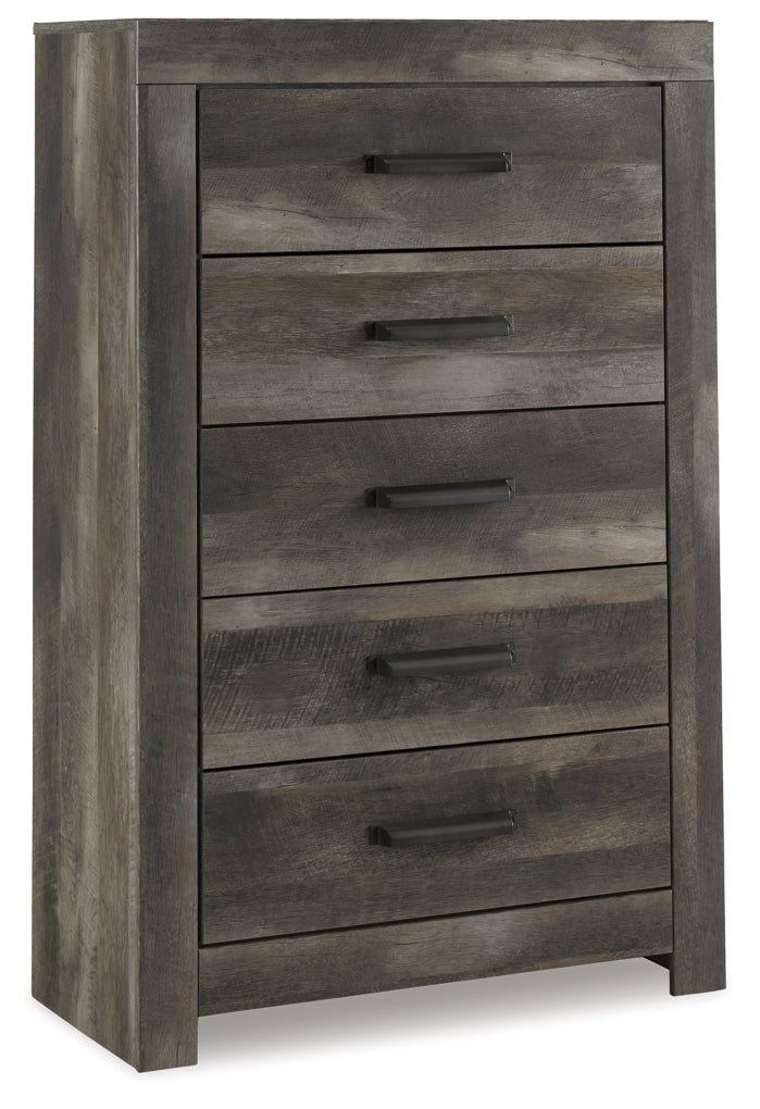 Wynnlow King Panel Bed with Mirrored Dresser, Chest and Nightstand