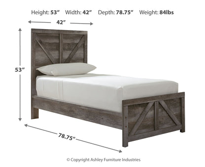 Wynnlow Twin Crossbuck Panel Bed