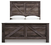 Wynnlow Queen Crossbuck Panel Bed with Mirrored Dresser
