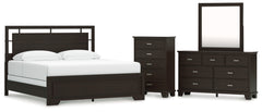 Covetown King Panel Bed, Dresser, Mirror and Chest