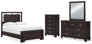 Covetown Full Panel Bed, Dresser, Mirror and Chest