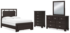 Covetown Full Panel Bed, Dresser, Mirror and Chest