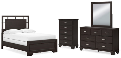 Covetown Full Panel Bed, Dresser, Mirror and Chest