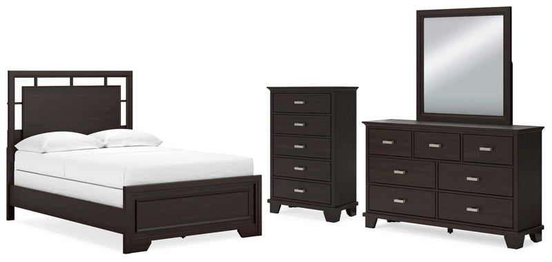 Covetown Full Panel Bed, Dresser, Mirror and Chest