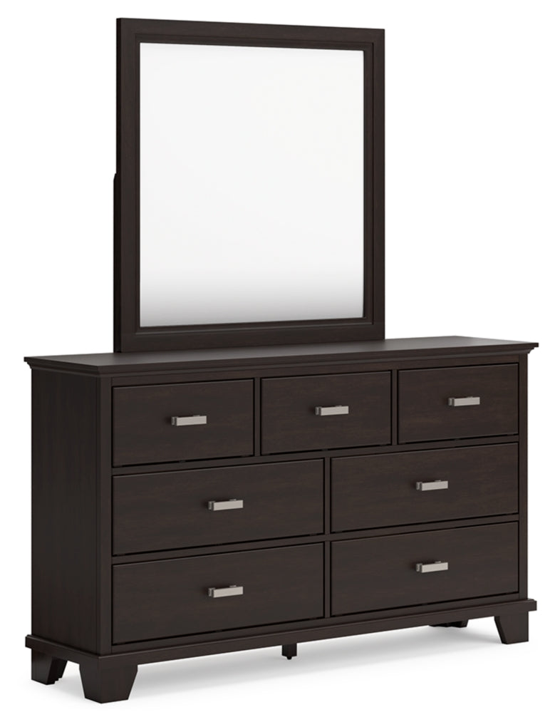 Covetown King Panel Bed, Dresser, Mirror, Chest and Nightstand