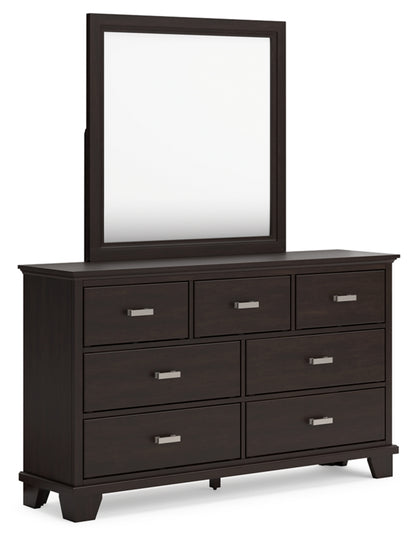 Covetown California King Panel Bed, Dresser, Mirror, Chest and Nightstand