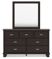 Covetown California King Panel Bed, Dresser, Mirror and Chest