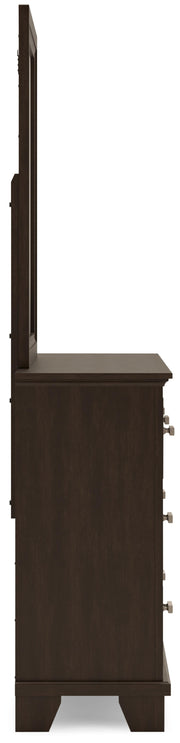 Covetown Queen Panel Bed with Mirrored Dresser and Nightstand