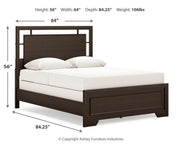 Covetown Queen Panel Bed with Mirrored Dresser and Nightstand