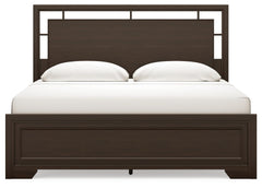 Covetown King Panel Bed with Mirrored Dresser