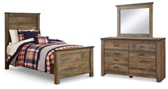 Trinell Twin Panel Bed, Dresser and Mirror