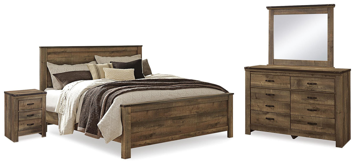 Trinell King Panel Bed, Dresser, Mirror and Nightstand