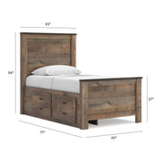 Trinell Twin Panel Bed with 2 Storage Drawers