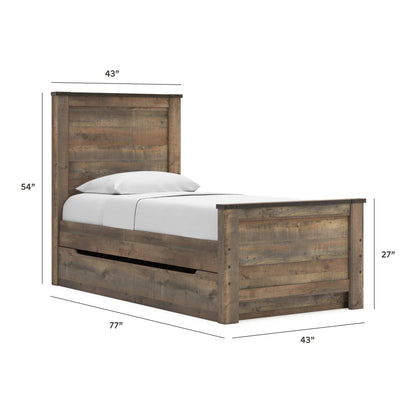 Trinell Twin Panel Bed with 1 Large Storage Drawer