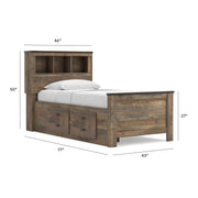 Trinell Twin Bookcase Bed with 2 Storage Drawers