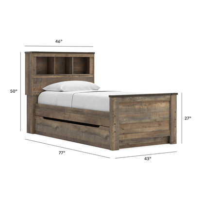 Trinell Twin Bookcase Bed with 1 Large Storage Drawer