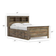 Trinell Full Bookcase Bed with 2 Storage Drawers