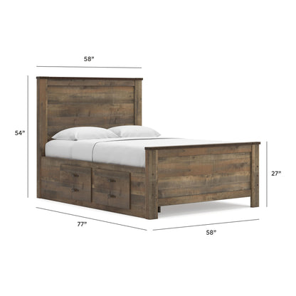 Trinell Full Panel Bed with 2 Storage Drawers