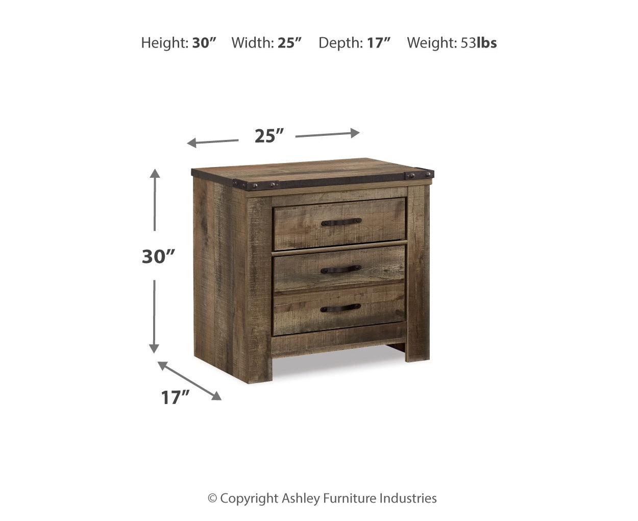 Trinell Two Drawer Night Stand