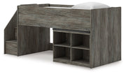 Frandern Twin Loft  Bed with Bookcase Storage