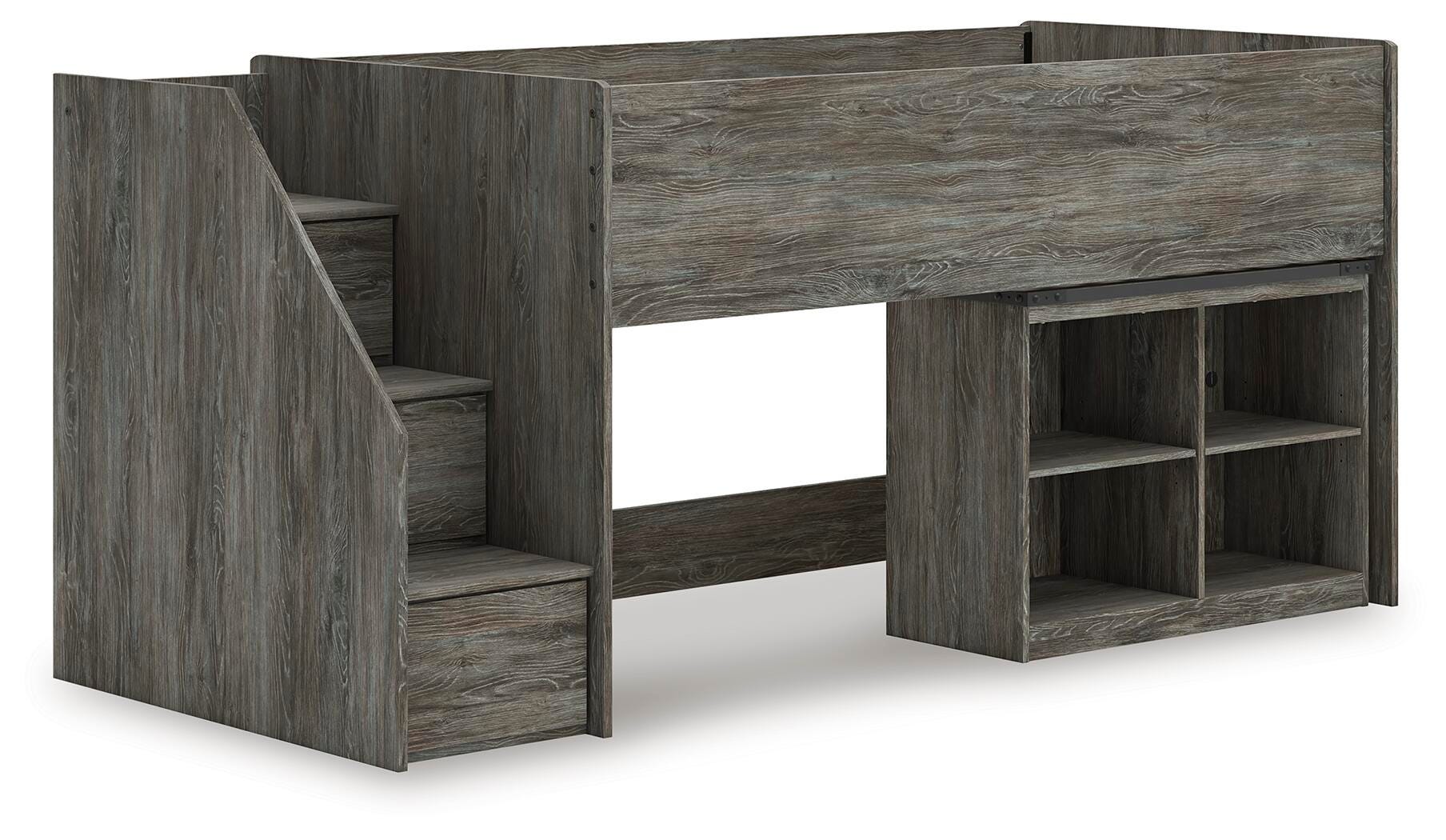 Frandern Twin Loft  Bed with Bookcase Storage