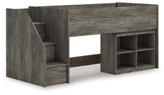 Frandern Twin Loft  Bed with Bookcase Storage
