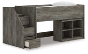 Frandern Twin Loft  Bed with Bookcase Storage