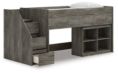 Frandern Twin Loft  Bed with Bookcase Storage