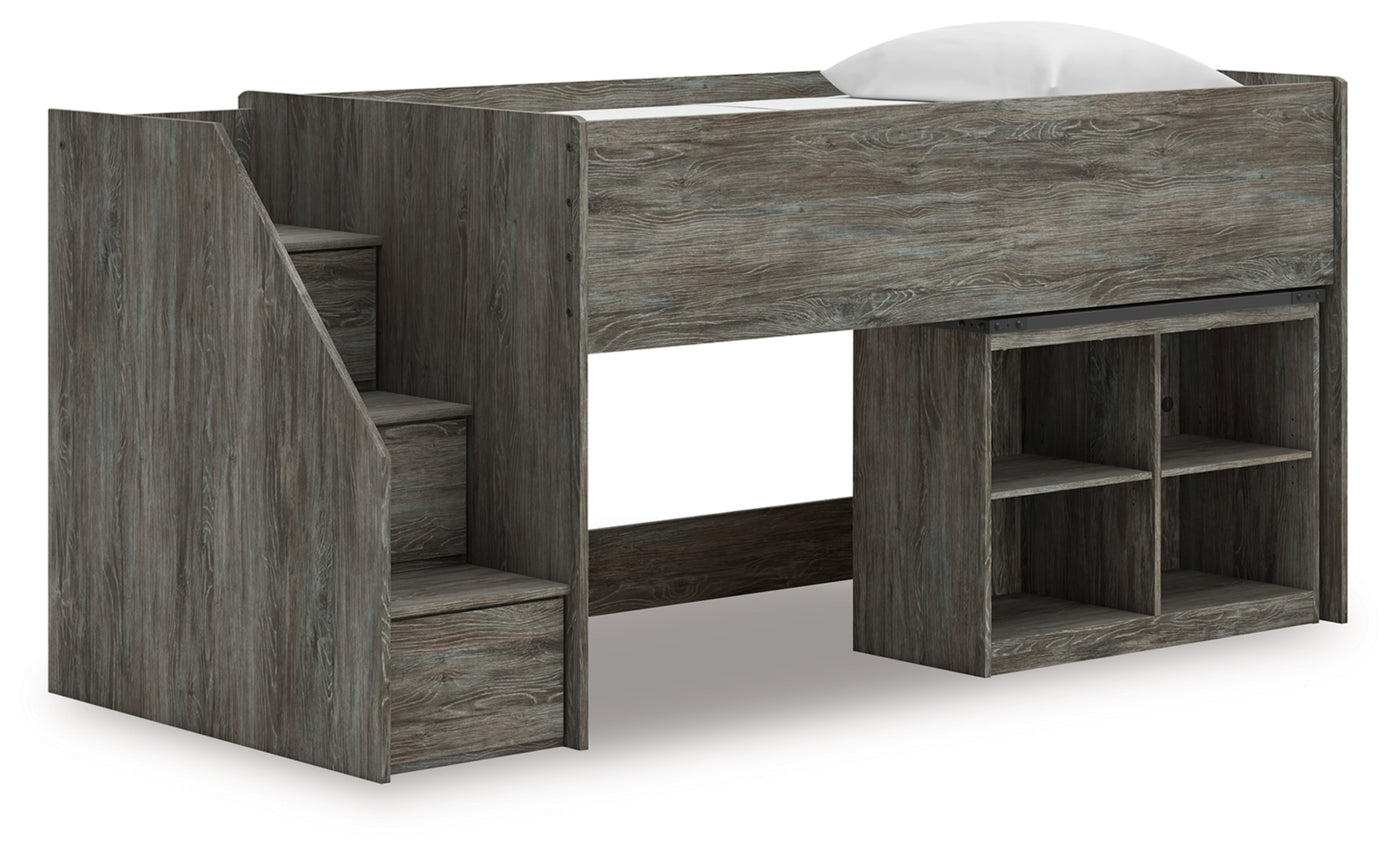 Frandern Twin Loft  Bed with Bookcase Storage