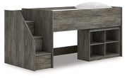 Frandern Twin Loft  Bed with Bookcase Storage