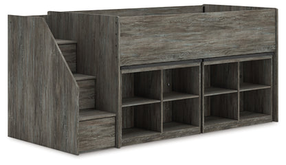 Frandern Twin Loft Bed with Bookcase Storage